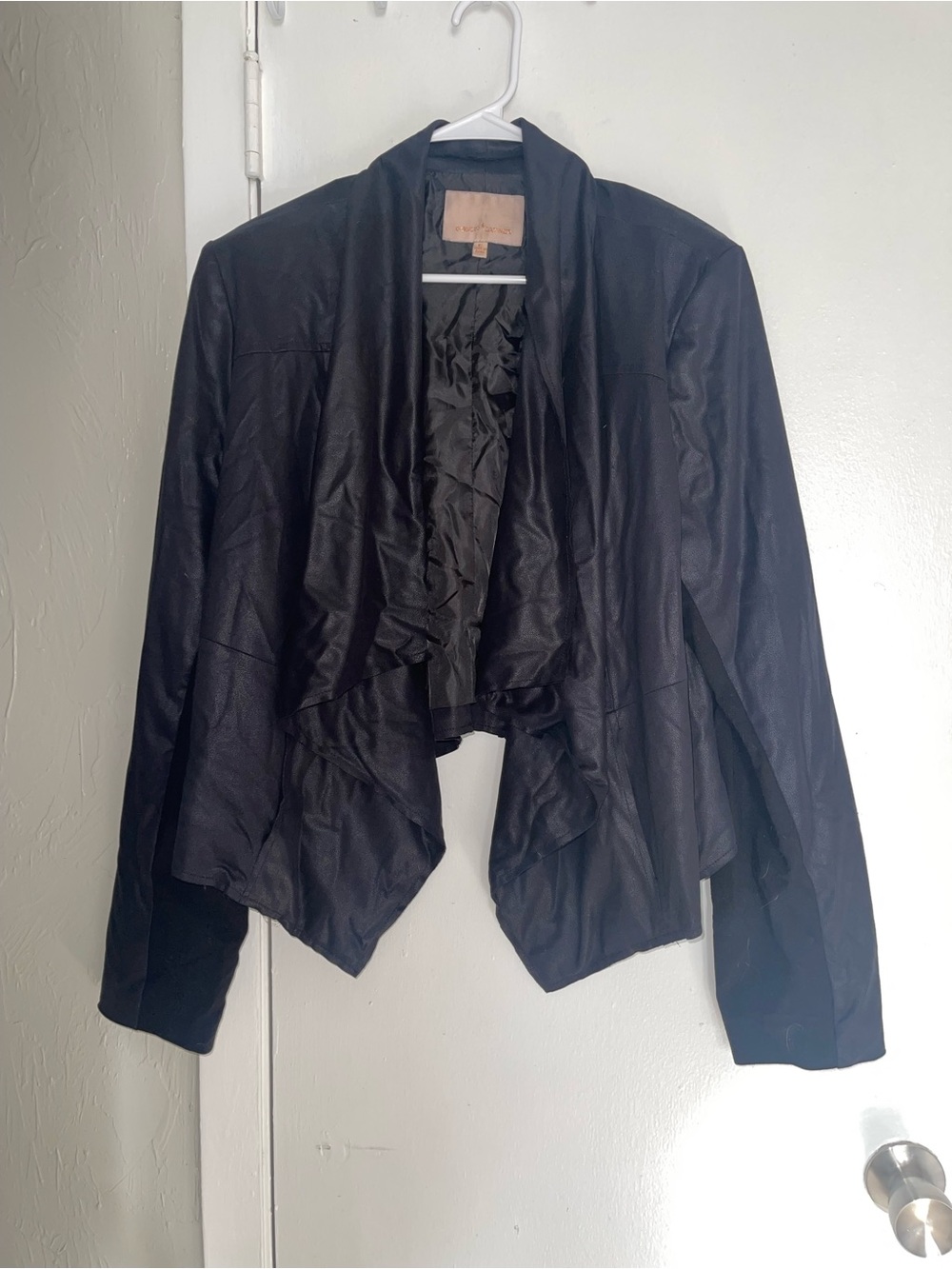 Gibson Latimer Black Ruffle-Front Blazer